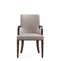 Manhattan Comfort Shubert Faux Leather and Velvet Dining Armchair in Light Grey DC055AR-LG
